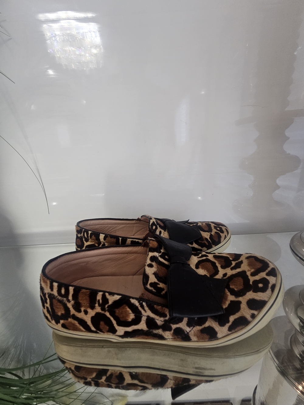 kate spade Delise Leopard Print Slip Ons with Black Bow Accent - Picture 4 of 9